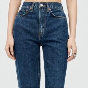 NWOT Re/Done Women's High Rise Jeans - Dark Blue
